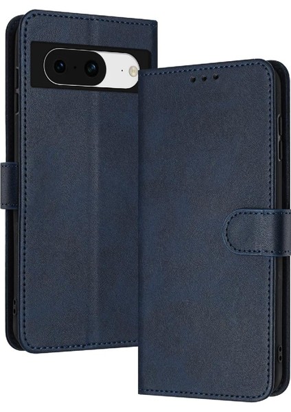 Pu ile Kart Yuvası Saf Renk ile Google Piksel 8 Kickstand Için Flip Case (Yurt Dışından)