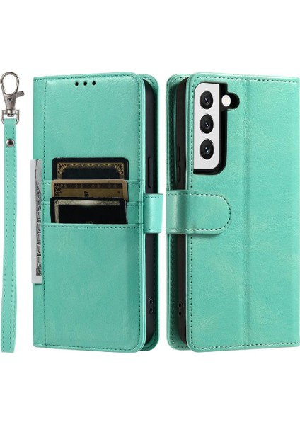 Samsung Galaxy S22 Artı Pu Deri Cüzdan Kickstand 6 Kart Için Flip Case (Yurt Dışından)