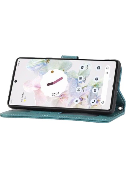 Google Piksel 8 Darbeye Koruyucu Kickstand Pu Deri Için Flip Case (Yurt Dışından)