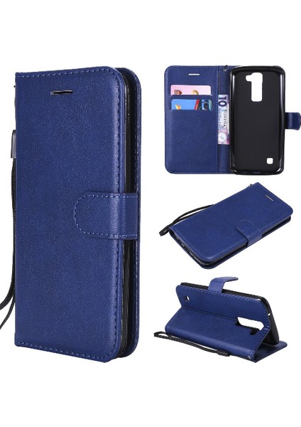 Lg K7 Için Flip Case/k8 Klasik Düz Renk Kart ile Yüksek Kaliteli Deri (Yurt Dışından)