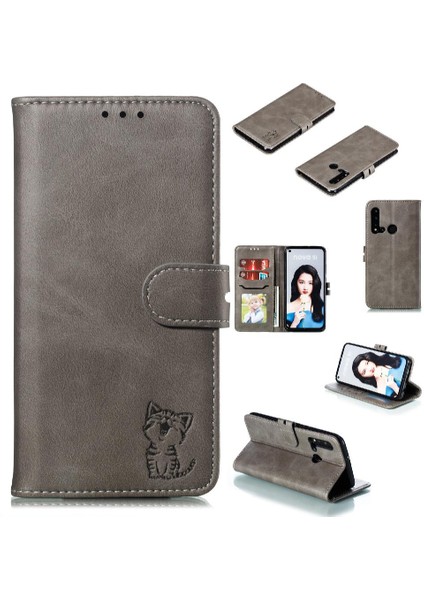 Cüzdan Kılıf Için Huawei P20 Lite 2019 Kickstand Manyetik Kapatma Kartı Tüm (Yurt Dışından)