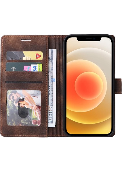 Iphone 11 Için Flip Case Cüzdan Darbeye Basit Iş Deri Kılıf (Yurt Dışından)