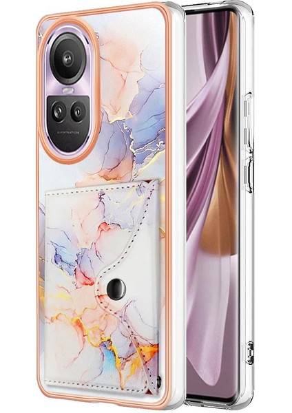 Oppo Oppo 10 Pro 5g Yumuşak Tpu Tampon Kart Yuvaları Için Kılıf Ince Cüzdan Mermer (Yurt Dışından)