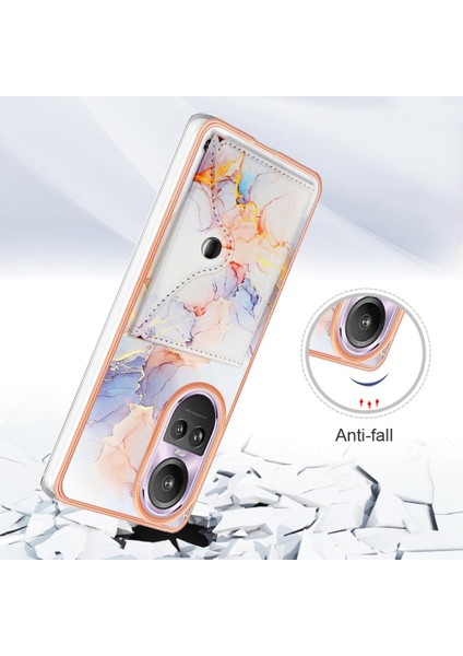 Oppo Oppo 10 Pro 5g Yumuşak Tpu Tampon Kart Yuvaları Için Kılıf Ince Cüzdan Mermer (Yurt Dışından)