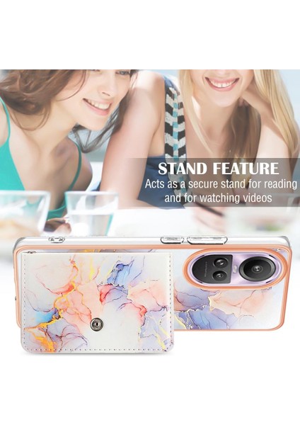 Oppo Oppo 10 Pro 5g Yumuşak Tpu Tampon Kart Yuvaları Için Kılıf Ince Cüzdan Mermer (Yurt Dışından)