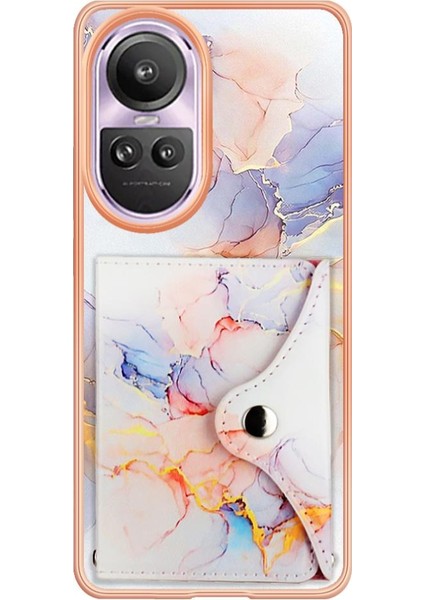Oppo Oppo 10 Pro 5g Yumuşak Tpu Tampon Kart Yuvaları Için Kılıf Ince Cüzdan Mermer (Yurt Dışından)