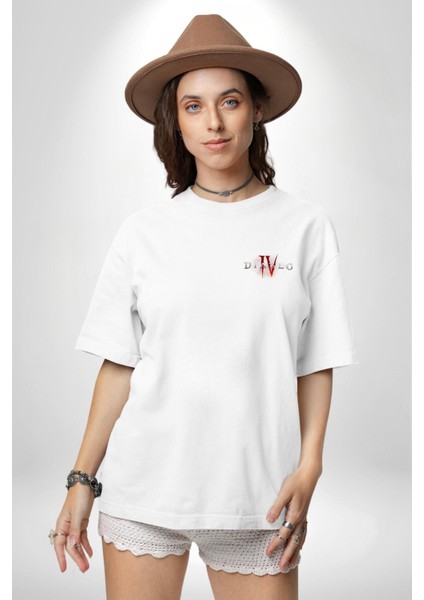 Game Oyun Alanı Beyaz Oversize Kadın Erkek Ön ve Sırt Baskılı T-Shirt indirimleri