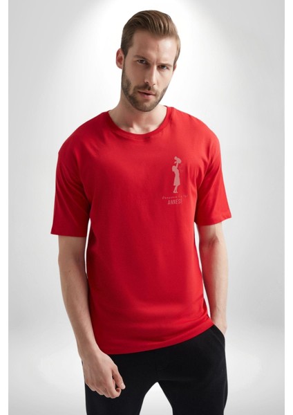 Süper Anne Anneler Günü Doğum Hediyesi Kırmızı Oversize Kadın Erkek Ön ve Sırt Baskılı T-Shirt indirimleri