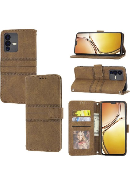 Vivo V23 5g Manyetik Kapatma Kickstand Pu Deri Cüzdan Için Flip Case (Yurt Dışından)