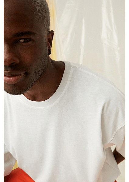 Erkek Plain Oversize Beyaz T-Shirt fiyatları