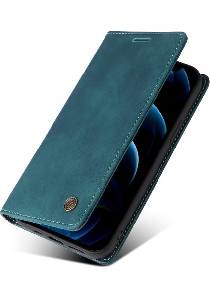 Iphone 12 Için Flip Case Darbeye Cüzdan Kapak Kapak Basit Iş Durum (Yurt Dışından)
