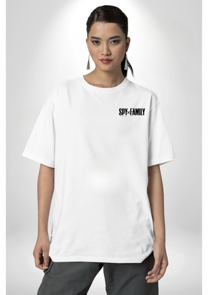 Spy x Family Anime Özel Tasarım Beyaz Oversize Kadın Erkek Ön ve Sırt Baskılı T-Shirt indirimleri