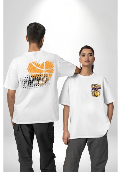 Anthony Davis Basketbol Lakers Beyaz Oversize Kadın Erkek Ön ve Sırt Baskılı T-Shirt