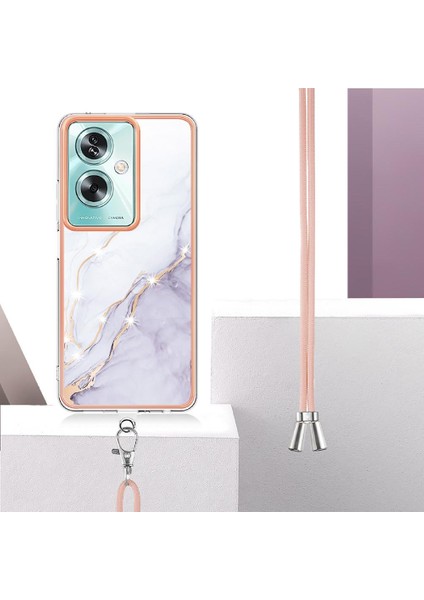 Oppo A79 5g Tampon Anti-Çizik Yumuşak Mermer Crossbody Kordon Için Kılıf (Yurt Dışından)