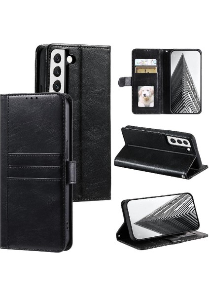 Samsung Galaxy S22 Artı Pu Deri Cüzdan Kickstand 6 Kart Için Flip Case (Yurt Dışından)