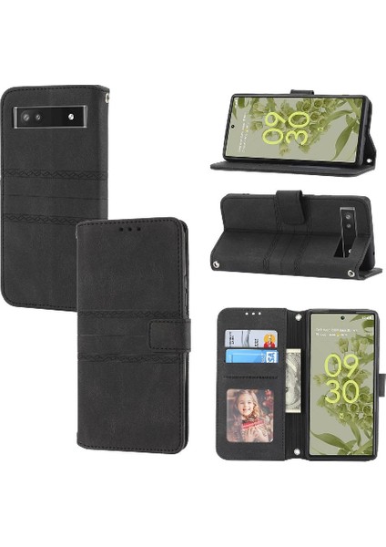 Google Piksel 7A Manyetik Kapatma Cüzdan Kılıf Kickstand Pu Için Flip Case (Yurt Dışından)