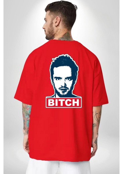 Breaking Bad Kırmızı Oversize Kadın Erkek Ön ve Sırt Baskılı T-Shirt fırsatları