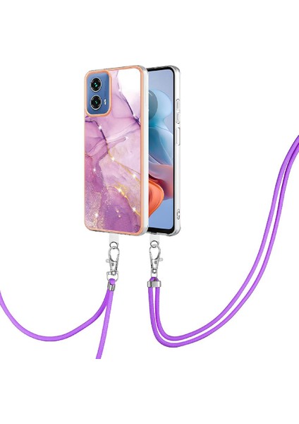 Motorola Moto G34 Tampon Mermer Crossbody Kordon Askısı Yumuşak (Yurt Dışından)