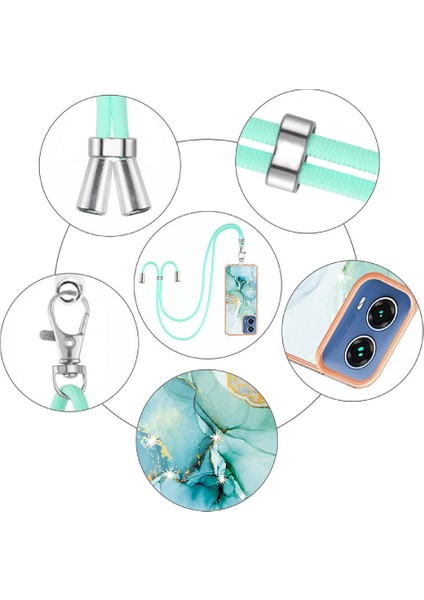 Motorola Moto G34 Tampon Mermer Crossbody Kordon Askısı Yumuşak (Yurt Dışından) fırsatları