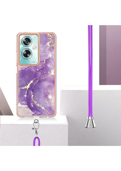 Oppo A79 5g Tampon Anti-Çizik Yumuşak Mermer Crossbody Kordon Için Kılıf (Yurt Dışından)