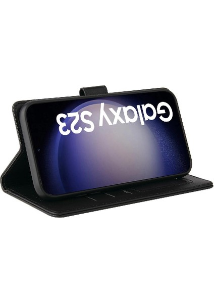 Samsung Galaxy S23 Artı Üç Kart Yuvaları Premium Deri Için Flip Case (Yurt Dışından)