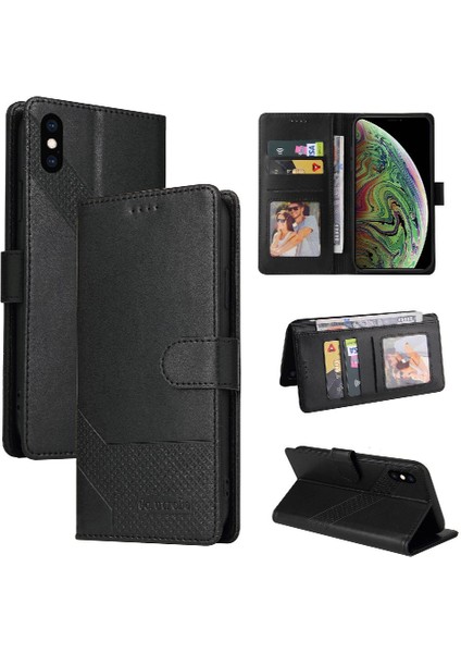 Iphone Xs Max Üç Kart Yuvaları Kickstand Premium Deri Için Flip Case (Yurt Dışından)