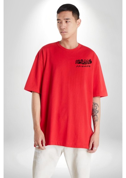 Korku Filmi Birdaha Uyku Uyuyamayacaksın Kırmızı Oversize Kadın Erkek Ön ve Sırt Baskılı T-Shirt