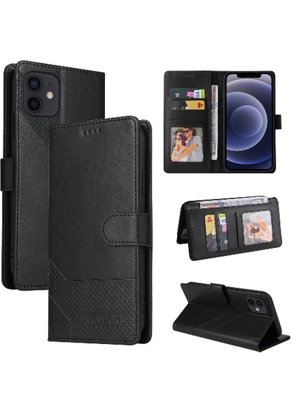Iphone 12 Mini Üç Kart Yuvaları Kickstand Premium Deri Için Flip Case (Yurt Dışından)