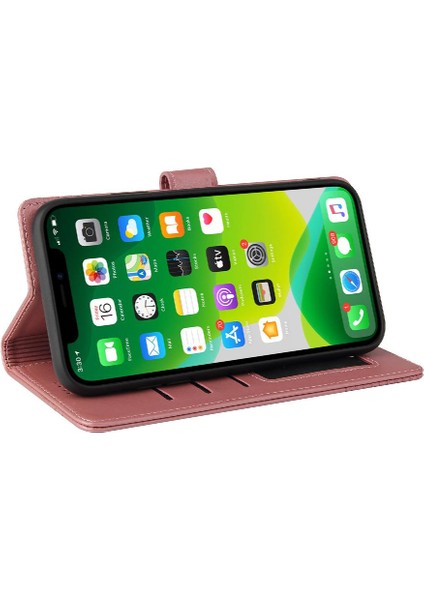 Iphone 13 Mini Üç Kart Yuvaları Premium Deri Kickstand Için Flip Case (Yurt Dışından)