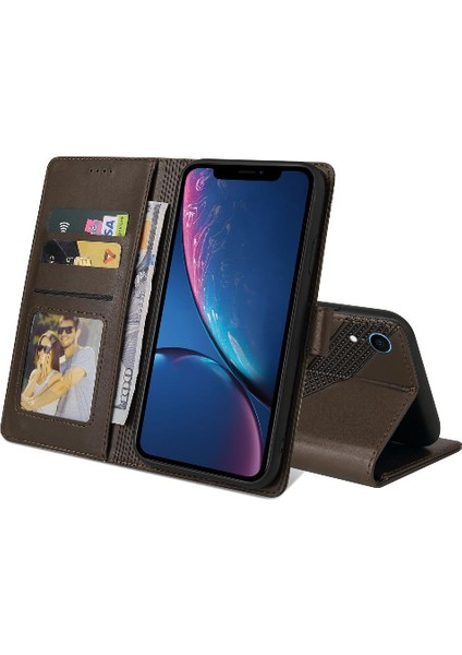 Iphone Xr Kickstand Üç Kart Yuvaları Premium Deri Için Flip Case (Yurt Dışından)
