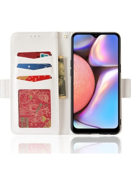 Samsung Galaxy A10S Manyetik Yan Toka Cüzdan Kart Yuvaları Tutucu (Yurt Dışından)