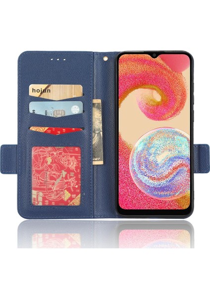 Samsung Galaxy A04E Manyetik Kart Yuvaları Tutucu Yan Toka Pu (Yurt Dışından)