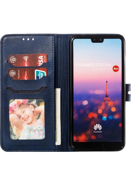 Cüzdan Kılıf Için Huawei P20 Pro Manyetik Kapatma Kickstand Kabartmalı Tüm (Yurt Dışından) fırsatları