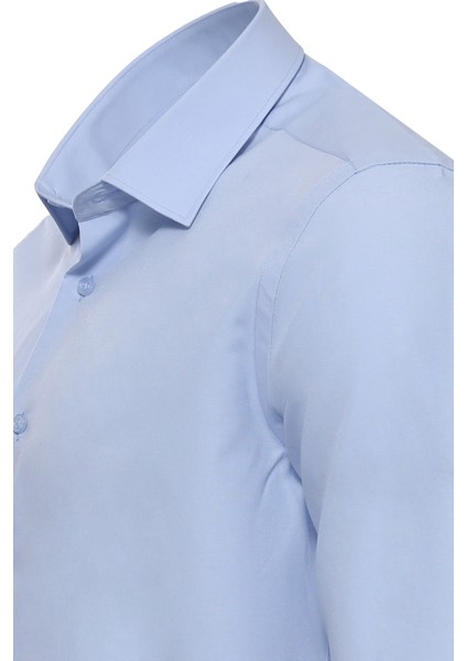 Buz Mavi Düz Uzun Kol Regular Fit Gömlek - Wessi fiyatları