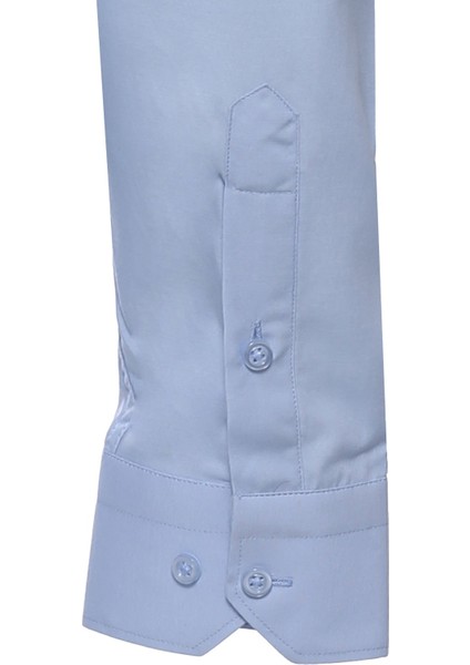 Buz Mavi Düz Uzun Kol Regular Fit Gömlek - Wessi modelleri