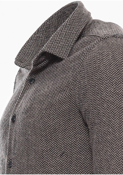 Kahverengi Desensiz Slim Fit Oduncu Gömlek - Wessi fırsatları
