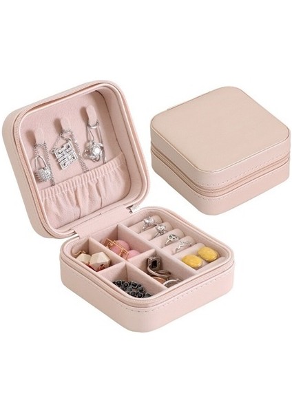 Pu Deri Küpe Küpe Kolye Yüzük Küpe Saklama Mücevher Kutusu Zip Taşınabilir Küçük Mücevher Saklama Kutusu (Yurt Dışından)