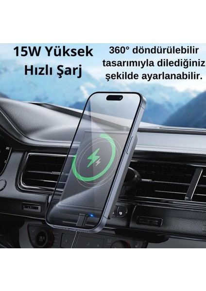 Polham 15W Kablosuz Şarjlı Magsafeli Araç Içi Telefon Tutucu, Airvent Ultra Stabil Telefon Tutucu fiyatları