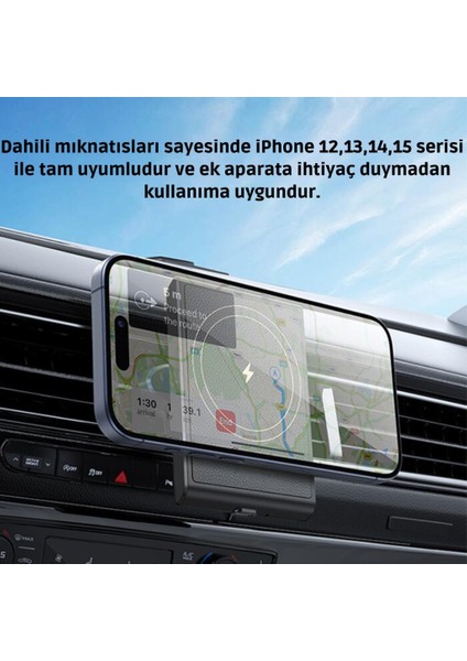Polham 15W Kablosuz Şarjlı Magsafeli Araç Içi Telefon Tutucu, Airvent Ultra Stabil Telefon Tutucu modelleri