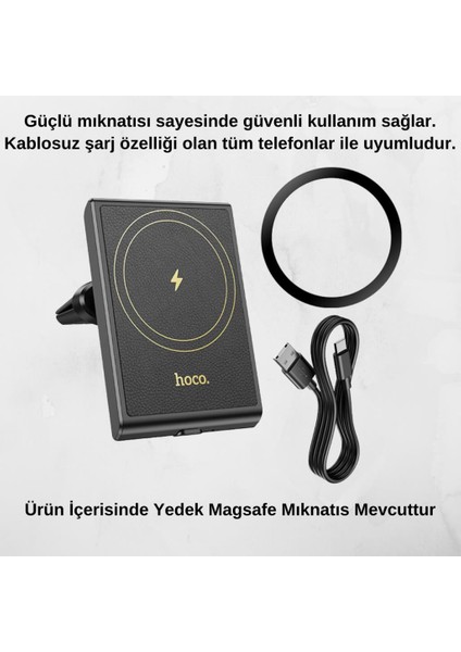 Polham 15W Kablosuz Şarjlı Magsafeli Araç Içi Telefon Tutucu, Airvent Ultra Stabil Telefon Tutucu indirimleri