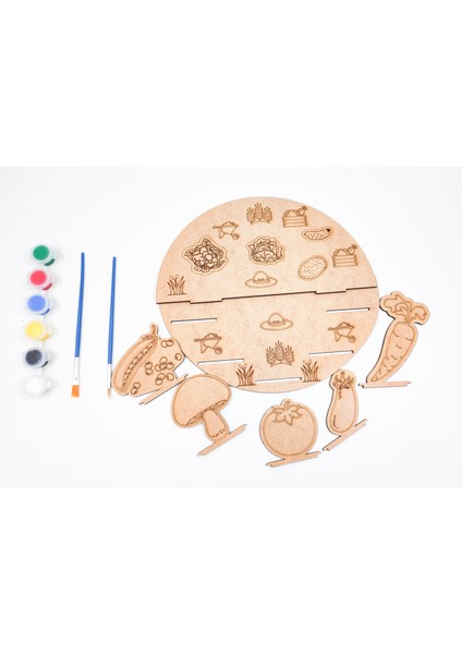 Ahşap Boyama Seti, Ahşap Maket Boyama, Çocuk Aktivite ve Sanat Etkinliği, Sebzeler Konsept Boyama modelleri