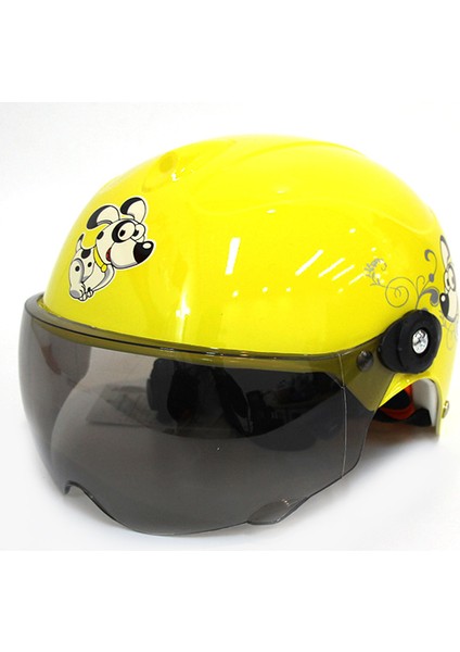 Çocuk Kask Karikatür Motosiklet Elektrikli Araç Yarım Kask Emniyet Kaskı Erkek ve Kız Öğrenci Çocuk Kask Noktası (Yurt Dışından)