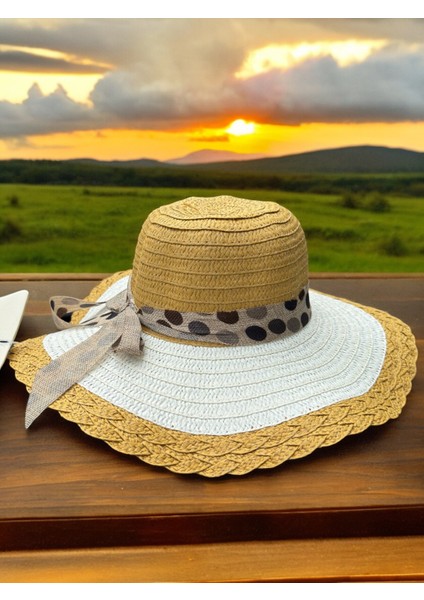 Kadın Çift Renkli Hasır Plaj Şapkası fiyatları