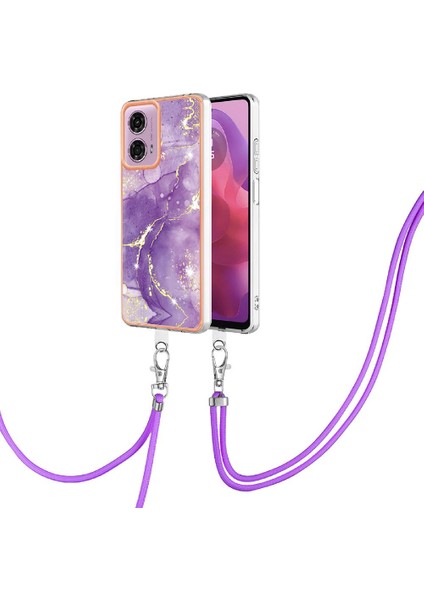 Motorola Moto G04/G24 Mermer Crossbody Kordon Askısı Anti-Scratch Için Kılıf (Yurt Dışından)