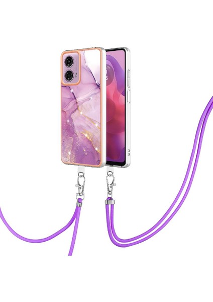Motorola Moto G04/G24 Mermer Crossbody Kordon Askısı Anti-Scratch Için Kılıf (Yurt Dışından)