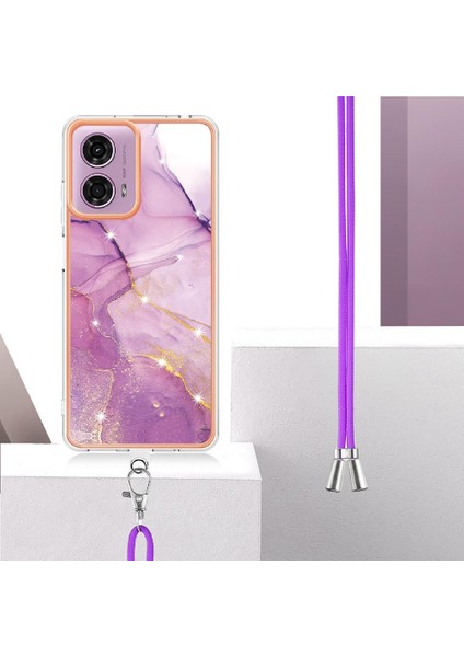Motorola Moto G04/G24 Mermer Crossbody Kordon Askısı Anti-Scratch Için Kılıf (Yurt Dışından) modelleri