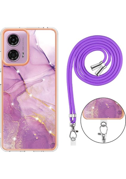 Motorola Moto G04/G24 Mermer Crossbody Kordon Askısı Anti-Scratch Için Kılıf (Yurt Dışından) fırsatları