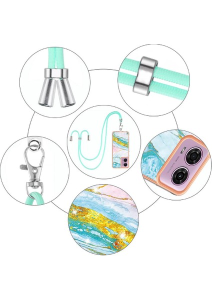 Motorola Moto G04/G24 Mermer Crossbody Kordon Askısı Anti-Scratch Için Kılıf (Yurt Dışından) fırsatları