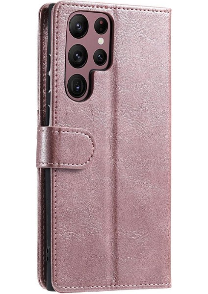 SZY Market Samsung Galaxy S22 Ultra 6 Kart Yuvaları Kickstand Pu Deri Için Flip Case (Yurt Dışından)