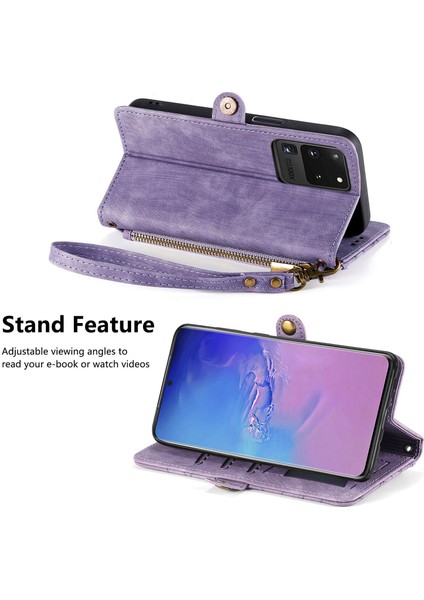 Samsung Galaxy S20 Ultraile Uyumlu Cüzdan Kılıf Geometrik Kabartmalı Pu Deri Kickstand Kart Yuvaları Flip Folyo Kapak (Yurt Dışından) indirimleri